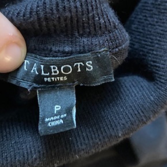 Talbots Cotton Blend Long-sleeved Turtleneck Shirt in Black Size Petite/Small - Picture 4 of 6